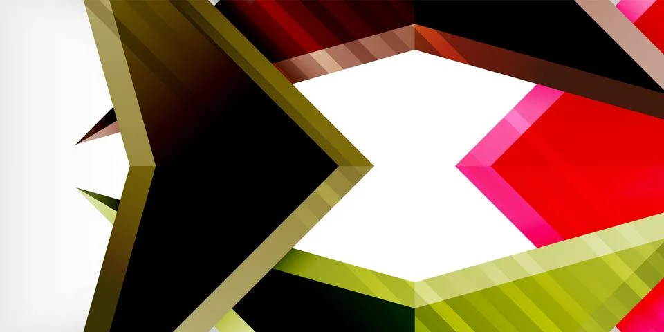 Abstract background color triangles and arrows composition. Vector Illustration Stock Illustration