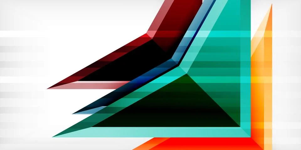 Abstract background color triangles and arrows composition. Vector Illustration Stock Illustration