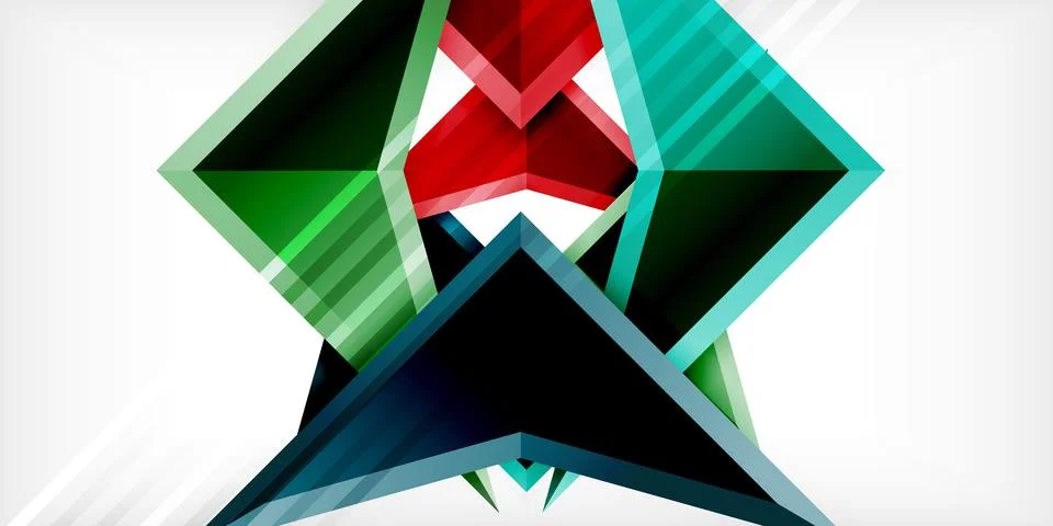 Abstract background color triangles and arrows composition. Vector Illustration Stock Illustration