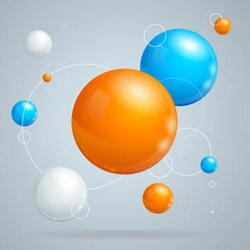 Abstract Background with Colored Balls of Different Sizes. Vector 스톡 일러스트