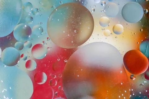 Abstract background colored circles of oil on water Stock Illustration