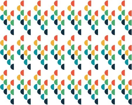 Abstract background colored circles pattern on white background Stock Illustration