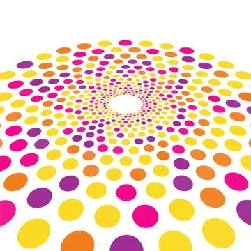 Abstract background colored circles in perspective Illustrazione stock