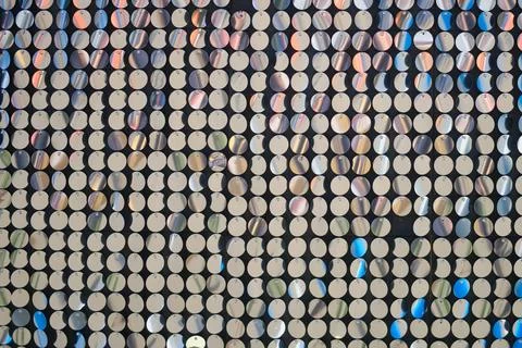 Abstract background of colored circles on the wall Stock Photos