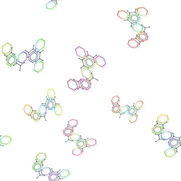 Abstract background with colored design elements. Seamless pattern on white Illustrazione stock