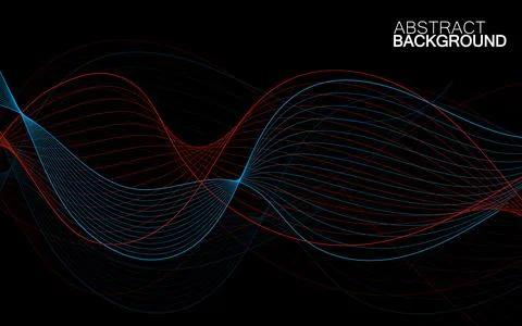 Abstract background with colored dynamic waves. Illustration for your design Stock Illustration