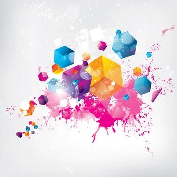 Abstract background with colored elements. Abstract vector illustration with イラスト素材