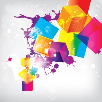 Abstract background with colored elements. Abstract vector illustration with イラスト素材