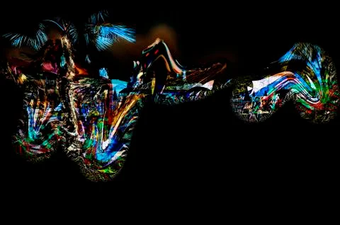 Abstract background of colored glowing elements. Backdrop or wallpaper. 스톡 사진