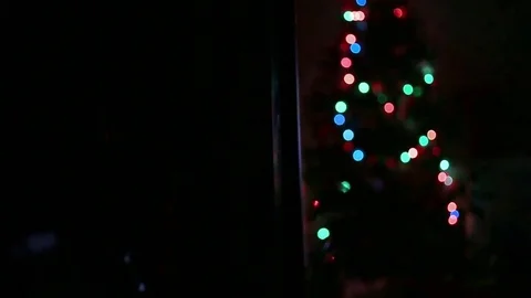Abstract background with colored lights. Christmas tree Video stock 85058828