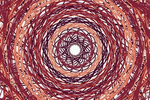 Abstract background with colored lines and circles in the form of a squiggle. Stock Illustration