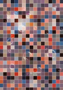 Abstract background with colored rectangles reminiscent of tiles and bubble.. Stock Illustration