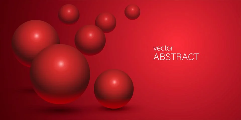 Abstract background with colored red 3d balls. イラスト素材
