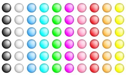 Abstract background of colored spheres and buttons. Gradient mesh. Stock Illustration