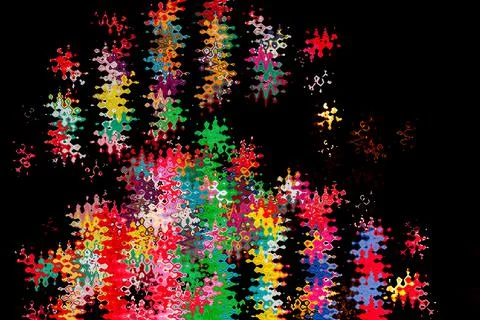 Abstract Background of Colored Spots on black background Stock Illustration