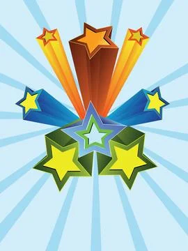 Abstract background with colored stars Stock Illustration