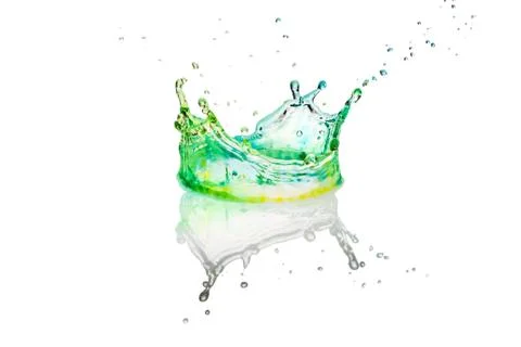 Abstract background, colored waterdrop splashing, liquid art Stock Photos