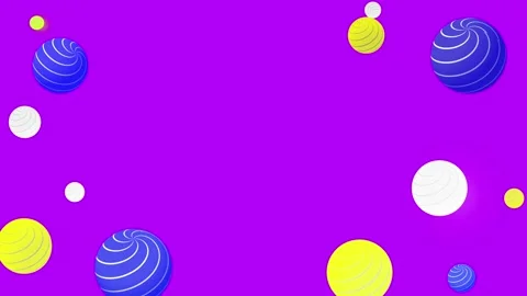 Abstract background with colorful balls falling down and jumping. 3d animation Stock Footage 235509135