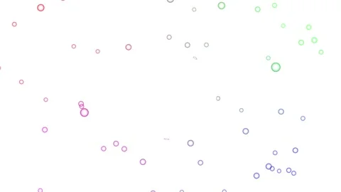 Abstract background with colorful bubbles floating and forming concentric r.. Video stock 335023165