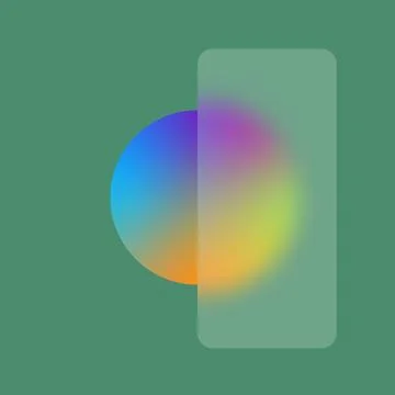 Abstract background with colorful circle gradient and mirror Stock-Illustration