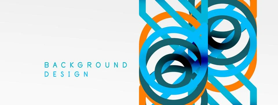 Abstract background - colorful circle lines technology or business digital Stock Illustration