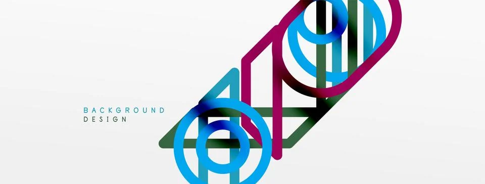 Abstract background - colorful circle lines technology or business digital Stock Illustration