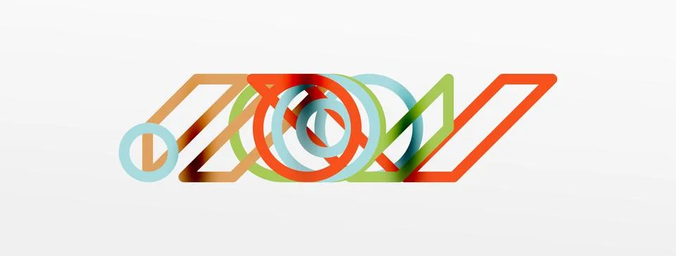 Abstract background - colorful circle lines technology or business digital Stock Illustration