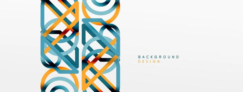 Abstract background - colorful circle lines technology or business digital Stock Illustration