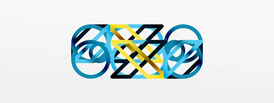 Abstract background - colorful circle lines technology or business digital 스톡 일러스트