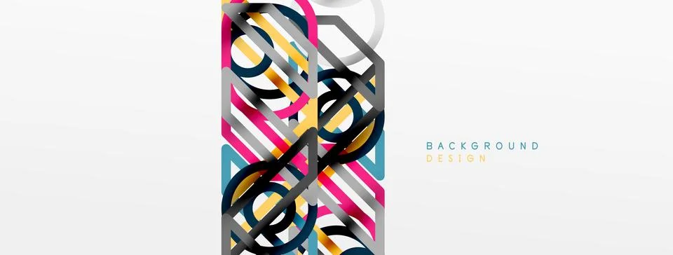 Abstract background - colorful circle lines technology or business digital Stock Illustration