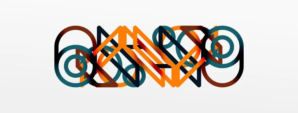 Abstract background - colorful circle lines technology or business digital Stock Illustration