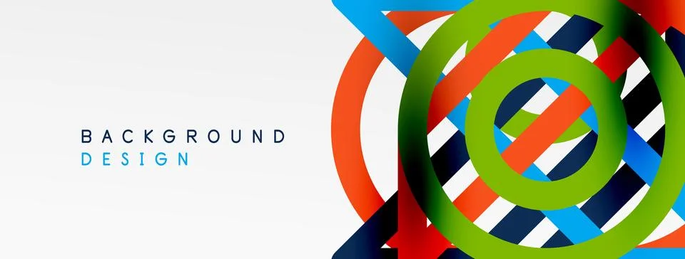 Abstract background - colorful circle lines technology or business digital Stock Illustration