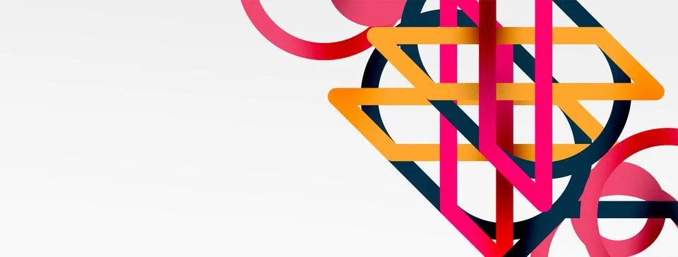 Abstract background - colorful circle lines technology or business digital Stock Illustration