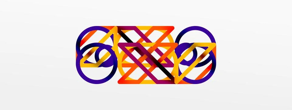 Abstract background - colorful circle lines technology or business digital Stock Illustration