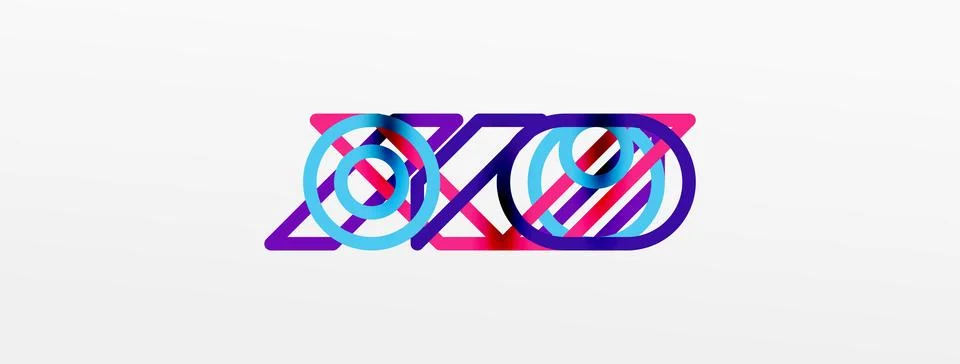 Abstract background - colorful circle lines technology or business digital Stock Illustration