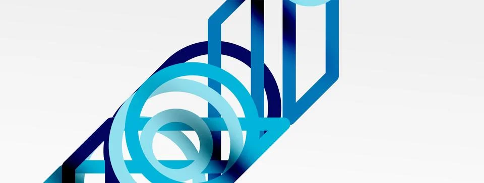 Abstract background - colorful circle lines technology or business digital Stock Illustration