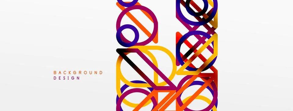 Abstract background - colorful circle lines technology or business digital Stock Illustration