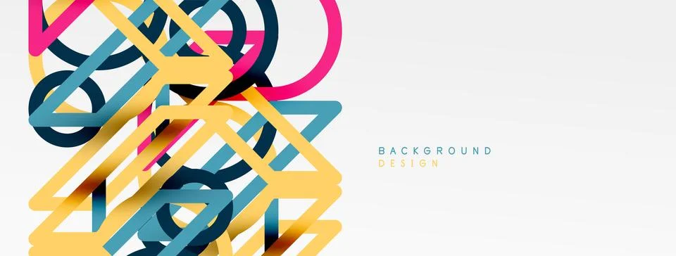 Abstract background - colorful circle lines technology or business digital Stock Illustration