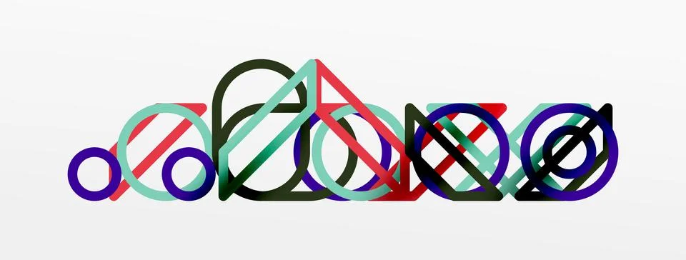 Abstract background - colorful circle lines technology or business digital Stock Illustration