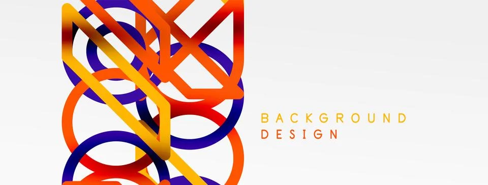 Abstract background - colorful circle lines technology or business digital Stock Illustration