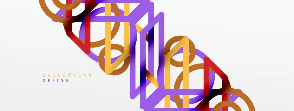 Abstract background - colorful circle lines technology or business digital Stock Illustration