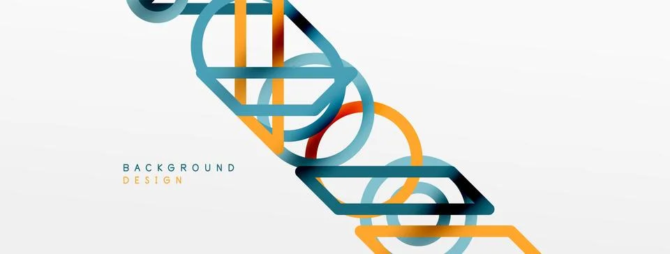 Abstract background - colorful circle lines technology or business digital Stock Illustration