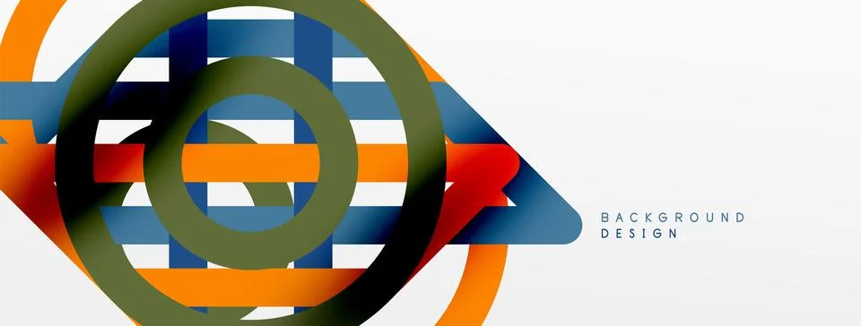 Abstract background - colorful circle lines technology or business digital Stock Illustration