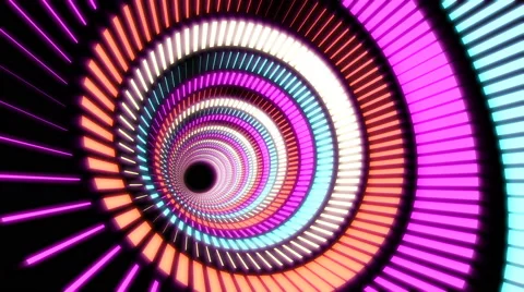 Abstract background colorful circles perpetually moving, hypnosis, hallucination Stock Footage
