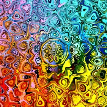 Abstract Background with Colorful Creative Stylized Shapes. Mandala Ornament. Stock Illustration