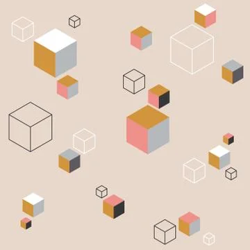 Abstract background with colorful cubes Stock Illustration