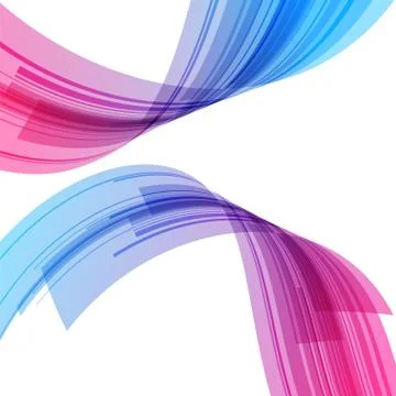 Abstract background, colorful curved elements on a white background 스톡 일러스트