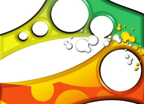 Abstract background, colorful dots, bubbles and rings Stock Illustration