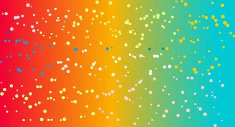 Abstract background of colorful dots scattered on a rainbow gradient Stockillustratie