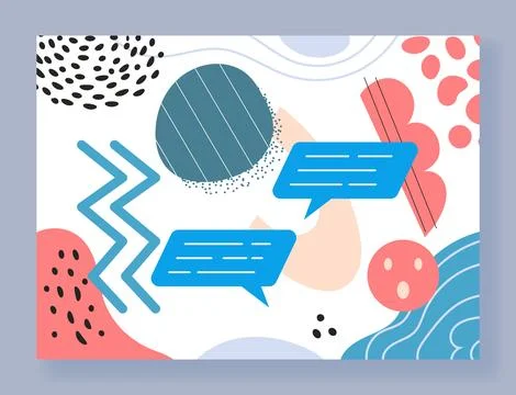 Abstract background. Colorful figures collage. Flat circles. Communication .. イラスト素材